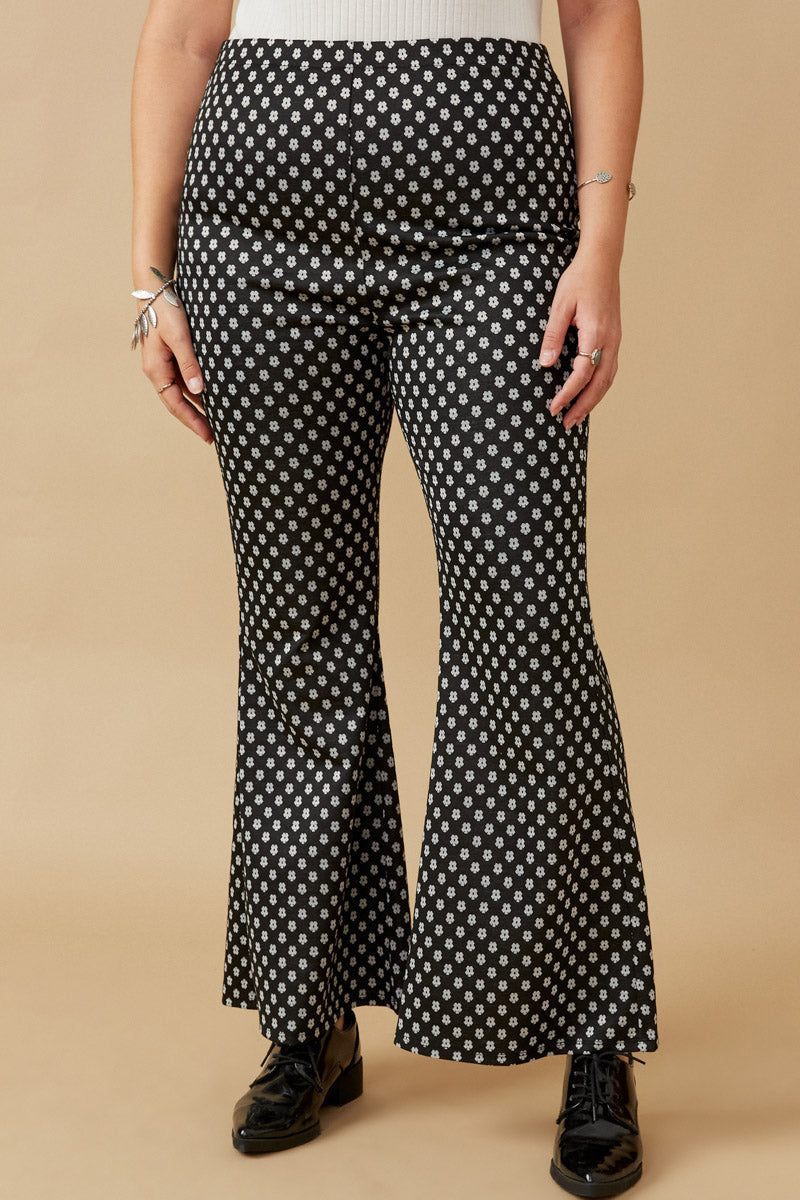 Ditsy Floral Bell Bottom Knit Pants