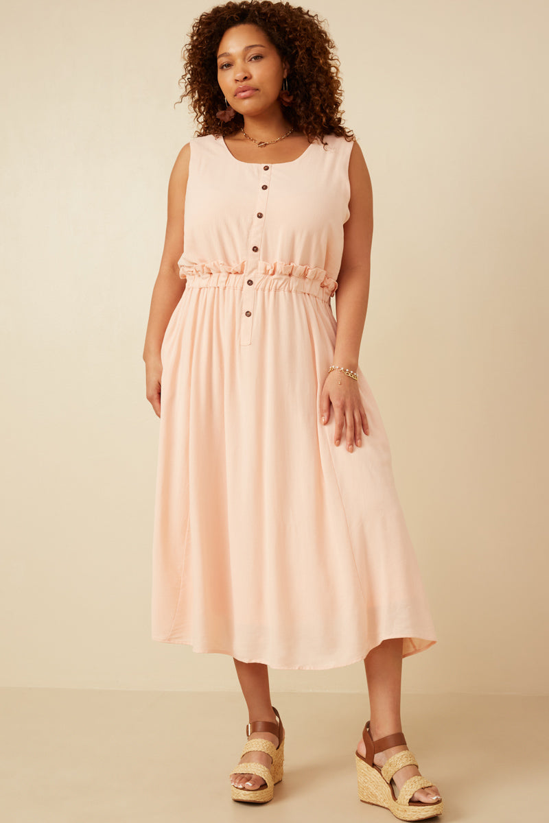 blush boho dress Blush Pink Floral Cotton Maxi Dress Long Puff Sleeve Boho Dress