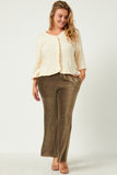 Wide Leg Velvet Corduroy Pants