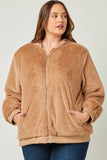 Soft Fleece Hooded Zip Up Jacket