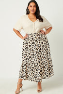 HN4384 CREAM Womens Ribbed Button Down V Neck Short Sleeve Top Front