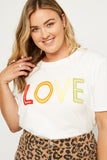Love Flocked T Shirt