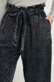 Plus Mineral Washed Paper Bag Trousers Front