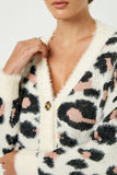 Plus Fuzzy Leopard Sweater Cardigan Detail