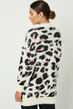 Plus Fuzzy Leopard Sweater Cardigan Back