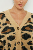 Plus Fuzzy Leopard Sweater Cardigan Whole Body