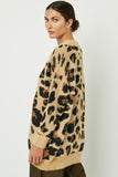 Plus Fuzzy Leopard Sweater Cardigan Detail
