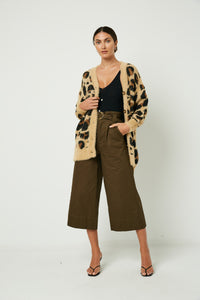 Plus Fuzzy Leopard Sweater Cardigan Back