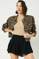 HY2477 Black Womens Smocked Waist Soft Skort GIF