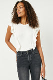 Layered Ruffle Rib Knit Top