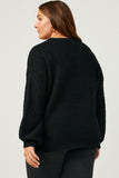 HY2741 MAUVE Womens Popcorn Knit Pullover Sweater Full Body