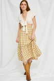 Checkered Ruffle Tiered Skirt
