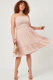 Smocked Bodice Ruffle Detailed Dress