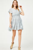 HY2945W Seafoam Plus Smocked Waist Swiss Dot Dress Gif