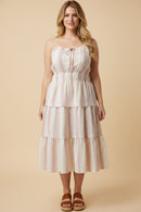 Embroidered Smocked Waist Sleeveless Dress