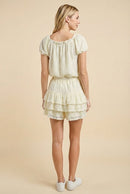 Lace Tiered Smocked Waist Shorts