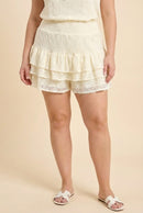 Lace Tiered Smocked Waist Shorts