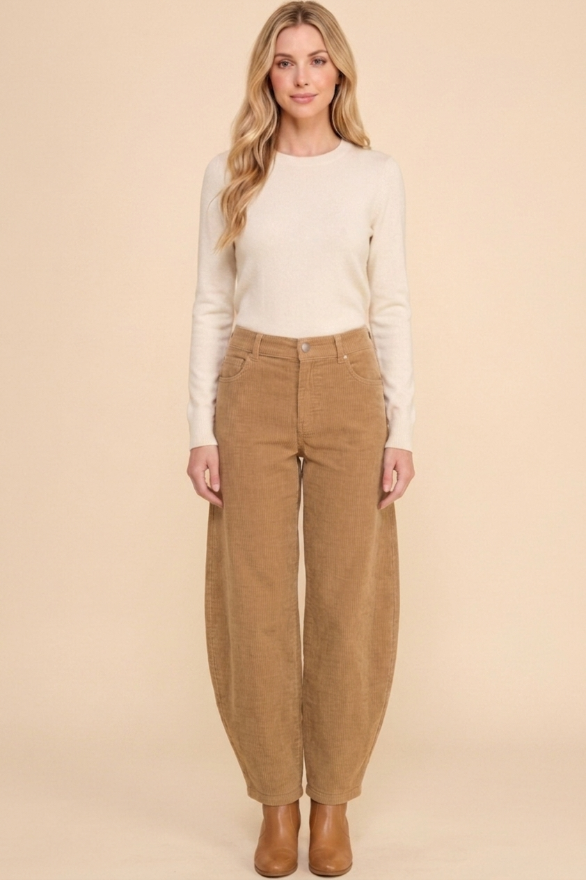 Straight Leg Relaxed Fit Corduroy Pants