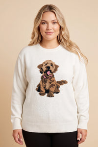 Terrier Graphic Knit Sweater Top