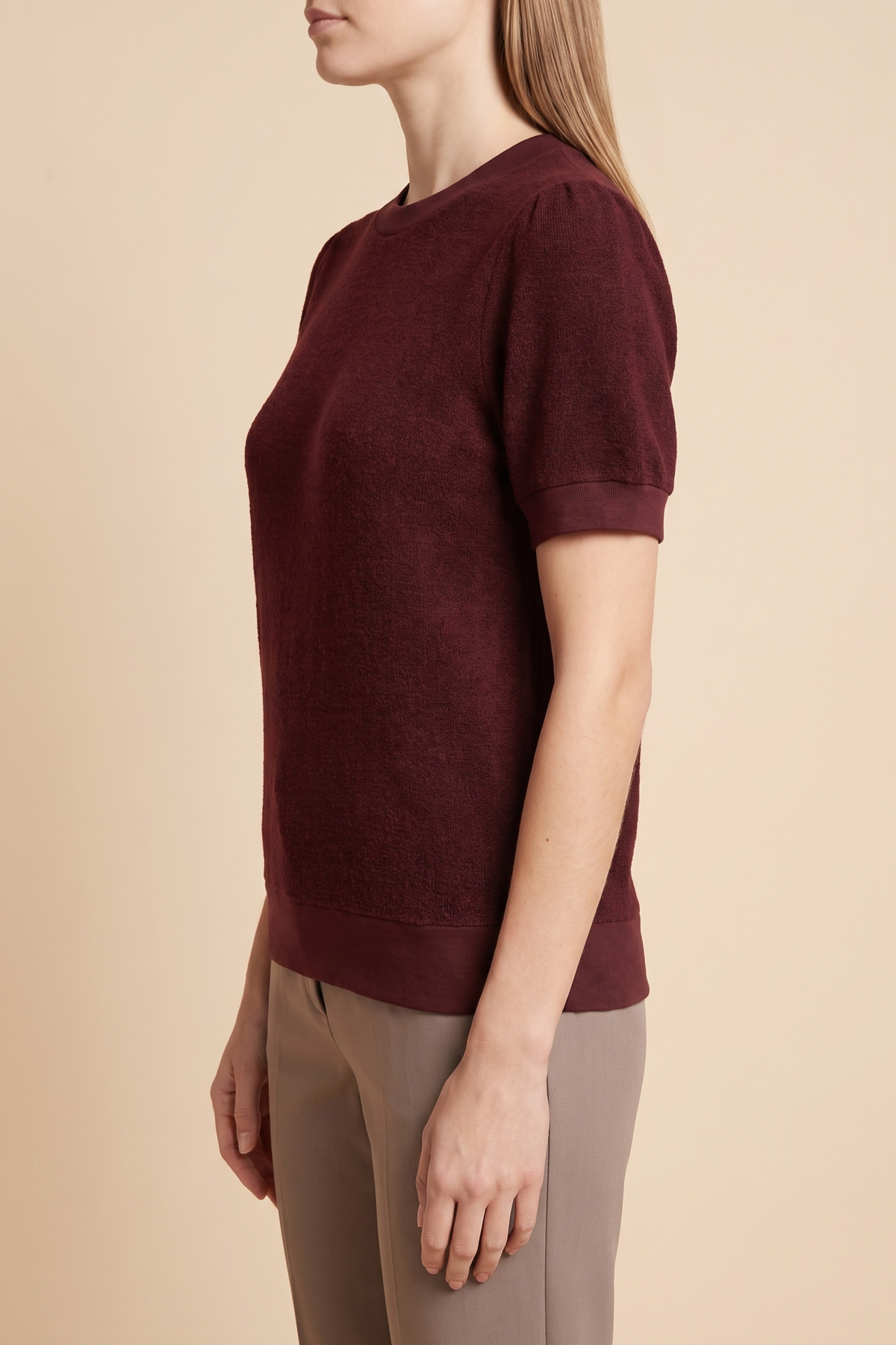 Brushed Soft Knit Banded T Shirt