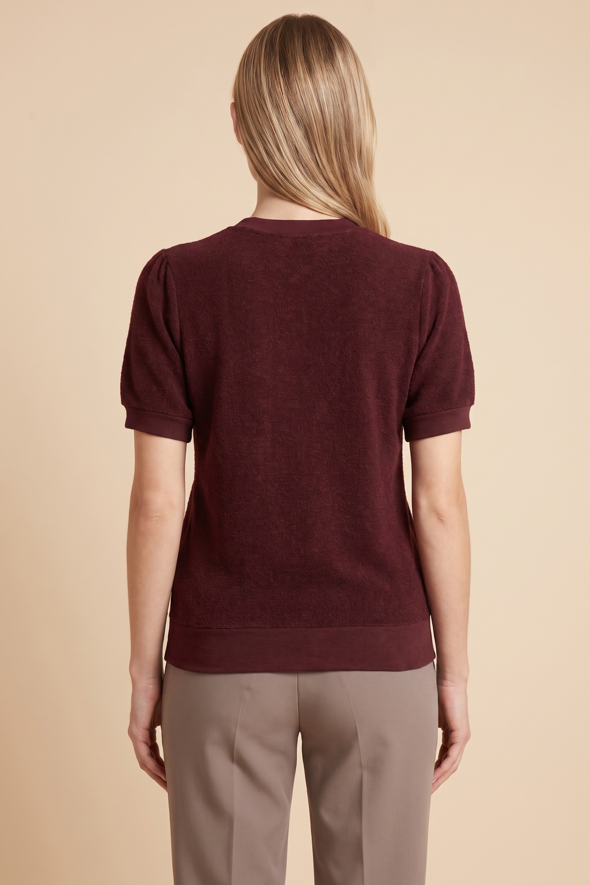 Brushed Soft Knit Banded T Shirt