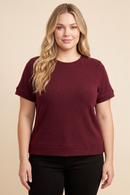 Brushed Soft Knit Banded T Shirt