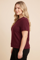 Brushed Soft Knit Banded T Shirt
