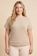 Brushed Soft Knit Banded T Shirt