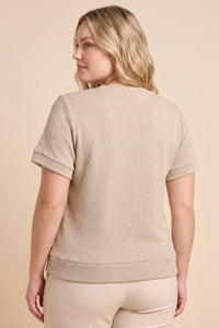 Brushed Soft Knit Banded T Shirt
