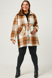 Plaid Button Up Patch Pocket Coat