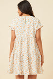 V-Neck Ruffle Short Sleeve Tiered Floral Dress