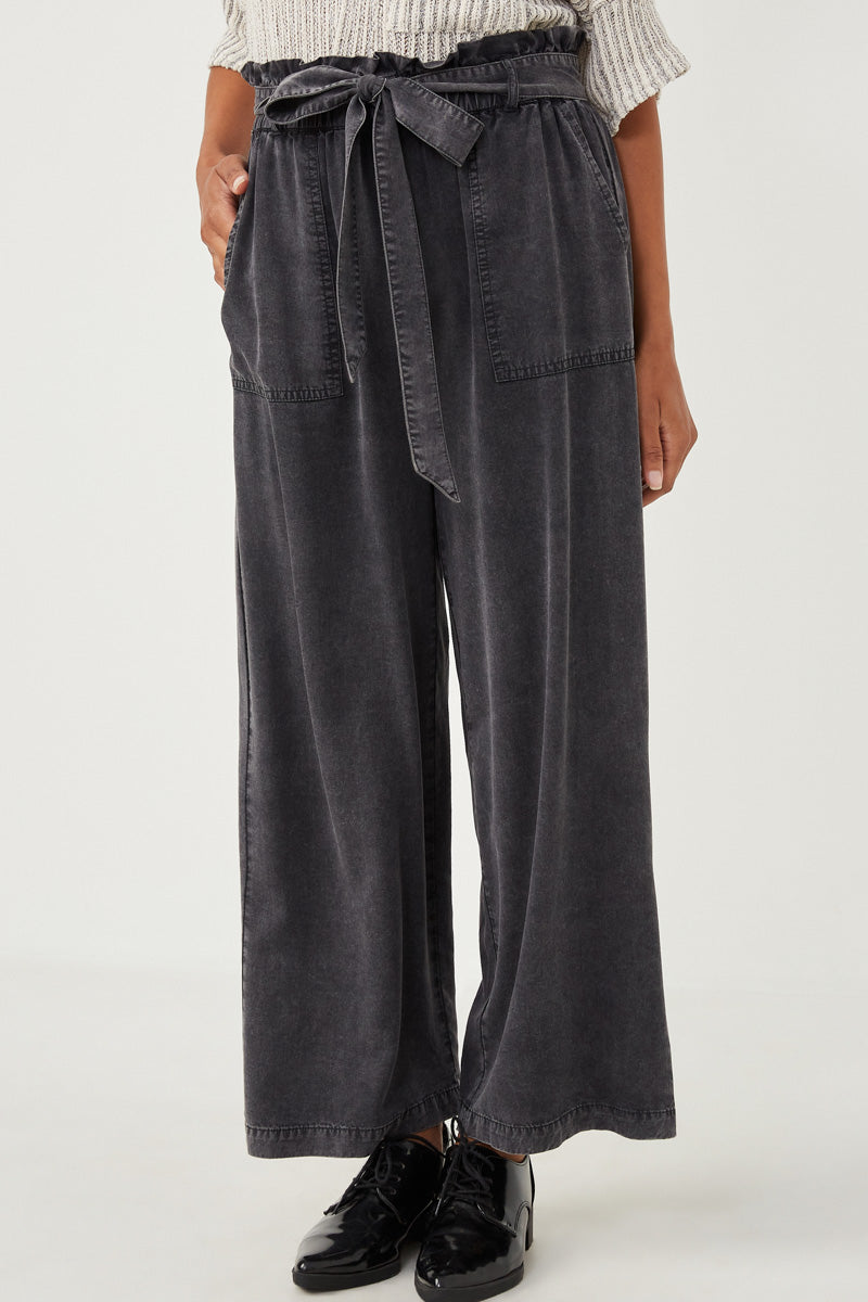 Garment Dyed Tencel Wide Leg Pant