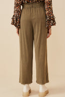 HY5972W Charcoal Plus Garment Dyed Tencel Wide Leg Pant Front