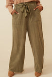 Garment Dyed Tencel Wide Leg Pant