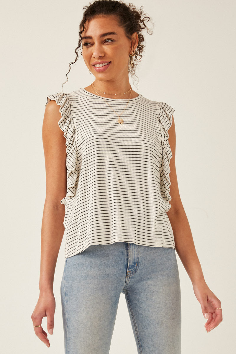 Hardware Ruffle Tank Womens Stripe Ruffled Tank | Boho Inspired Inclusive Outfits – Hayden ...
