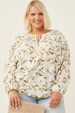 Floral Tasseled Gathered Dolman Top