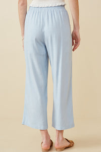 HY6124 LIGHT BLUE Womens Wide Leg Paper bag Waist Pants Back