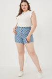 Checker Denim Shorts