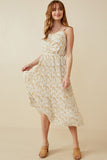 Floral Print Pleated Skirt Tank Dress