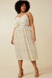 Floral Print Pleated Skirt Tank Dress