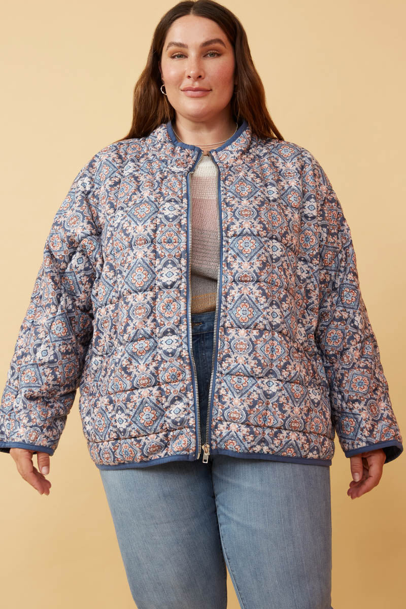 Antique Printed Quilted Padded Jacket