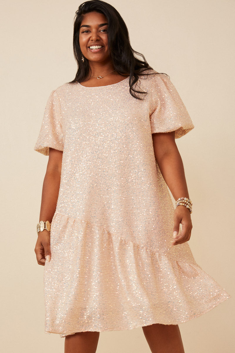 Sequined Asymmetric Puff Sleeve Dress For Womens | Boho Inspired Inclusive Outfits Champagne / L Champagne *Women's Dresses Cocktail Dresses Hayden Sequined Asymmetric Puff Sleeve Dress For Womens | Boho Inspired Inclusive Outfits Champagne / L Champagne *Women's Dresses Cocktail Dresses Hayden
