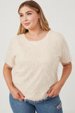 Textured Stringy Short Sleeve Top