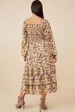 Floral Print Smocked Bodice Tiered Dress
