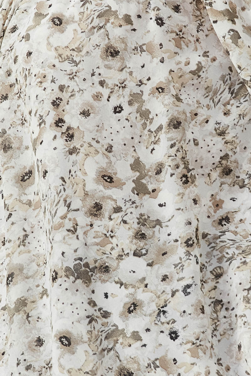 Tie Front Smocked Detail Floral Top