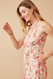 HY6680W Blush Plus Romantic Floral Smocked Wide leg Jumpsuit Detail