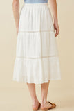 HY6705 OFF WHITE Womens Floral Embroidered Eyelet Dress With Crochet Detail Back