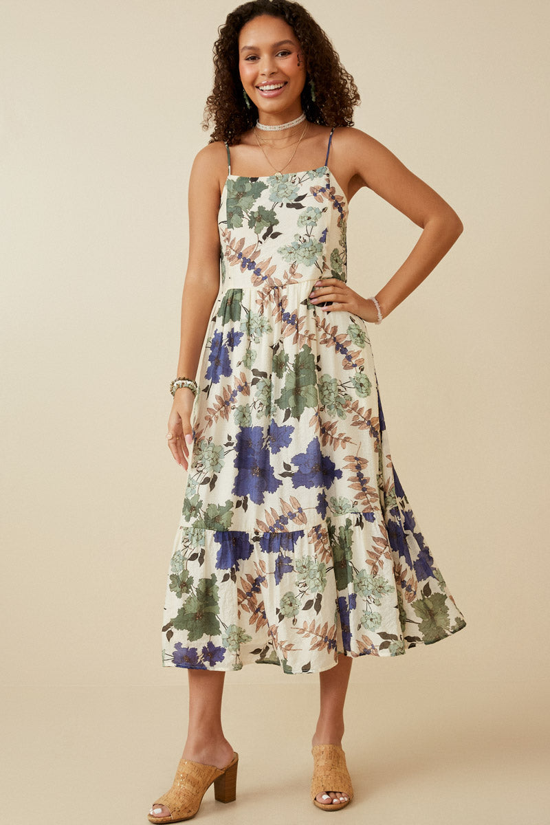 Floral Smocked Back Tank Dress
