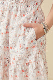 HY6858 PEACH Womens Floral Print Eyelet Ruffle Tank Dress Gif