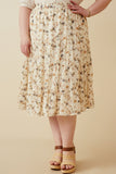 Floral Tiered Chiffon Skirt